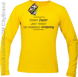 Dobry Fryzjer jest tańszy od dobrego Terapeuty - Longsleeve Męski - Żółty