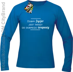 Dobry Fryzjer jest tańszy od dobrego Terapeuty - Longsleeve Męski - Niebieski