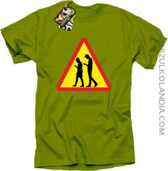 UWAGA komórkowe zombie - ATTENTION cellular zombie - Koszulka Męska - Kiwi