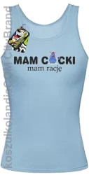 Mam cycki - Mam rację - Top damski błękit 