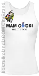 Mam cycki - Mam rację - Top damski biały 