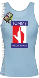 Tommy Middle Finger - Top damski błękit 