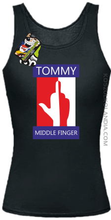 Tommy Middle Finger - Top damski czarny 