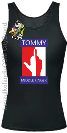 Tommy Middle Finger - Top damski czarny 