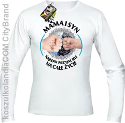 Mama i Syn najlepsi przyjaciele na całe życie - Longsleeve męski biały 