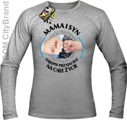 Mama i Syn najlepsi przyjaciele na całe życie - Longsleeve męski melanż 