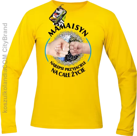 Mama i Syn najlepsi przyjaciele na całe życie - Longsleeve męski żółty 