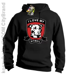 I Love My Pitbull - Bluza z kapturem czarna 