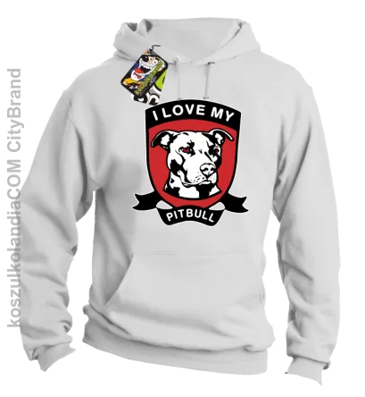 I Love My Pitbull - Bluza z kapturem biała