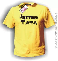 Koszulka męska JESTEM TATĄ żółta