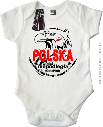 Polska Wielka Niepodległa - Body dziecięce białe 
