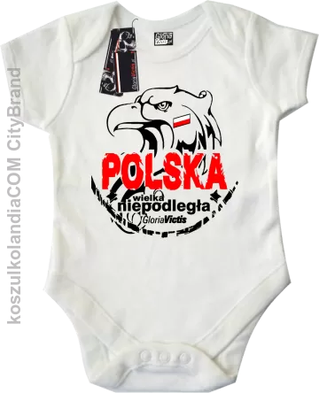 Polska Wielka Niepodległa - Body dziecięce białe 
