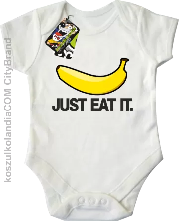 JUST EAT IT Banana - Body dziecięce białe 