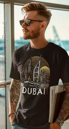 Dubai, the Golden City of the Desert  - koszulka męska 