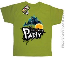 Halloween Party Moon Castle - koszulka dziecięca kiwi