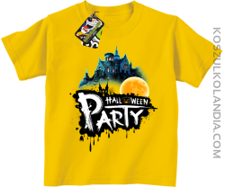 Halloween Party Moon Castle - koszulka dziecięca żółta