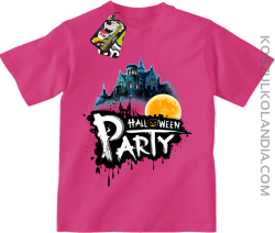 Halloween Party Moon Castle - koszulka dziecięca fuksja