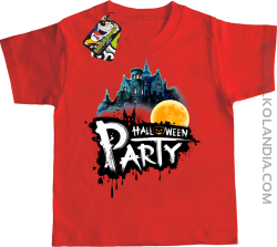Halloween Party Moon Castle - koszulka dziecięca czerwona