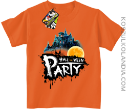 Halloween Party Moon Castle - koszulka dziecięca pomarańczowa