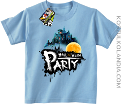 Halloween Party Moon Castle - koszulka dziecięca błęitna