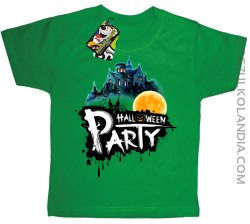 Halloween Party Moon Castle - koszulka dziecięca zielona