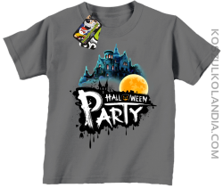 Halloween Party Moon Castle - koszulka dziecięca szara