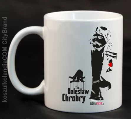 Bolesław Chrobry ala GodFather - Kubek ceramiczny biały 