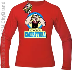 POPEY StrongMan W końcu emerytura - Longsleeve męski czerwony 