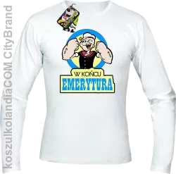 POPEY StrongMan W końcu emerytura - Longsleeve męski biały 