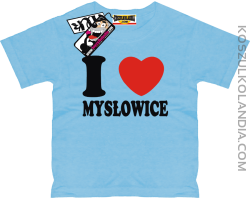 I love Mysłowice - koszulka dla dziecka - błękitny