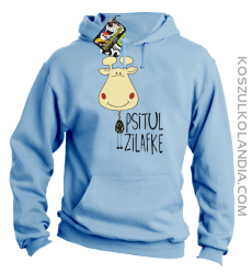 PSITUL ZILAFKE przytul żyrafkę - Bluza z kapturem - Błękitny