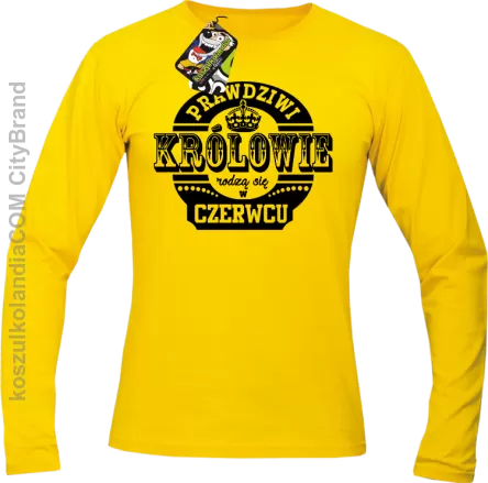 Prawdziwi Królowie rodzą się w Czerwcu - Longsleeve męski żółty 