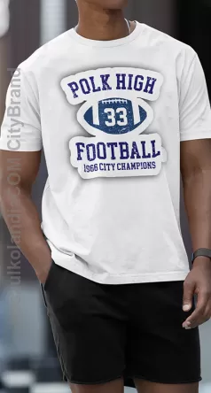 POLK HIGH 33 Football 1966 City Champion Bundy  WHITE - koszulka męska z nadrukiem