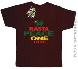 Rasta Peace One Love Reggae - koszulki dla dzieci brązowa koszulka