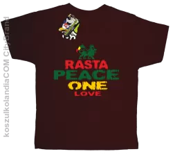 Rasta Peace One Love Reggae - koszulki dla dzieci brązowa koszulka