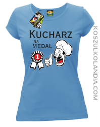 Kucharz na medal-koszulka damska błękitna