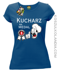 Kucharz na medal-koszulka damska niebieska