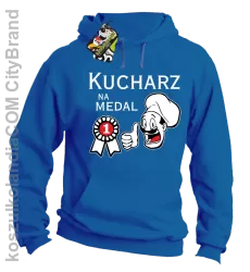 Kucharz na medal - bluza męska z kapturem niebieska