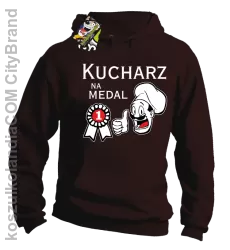 Kucharz na medal - bluza męska z kapturem brązowa