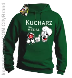 Kucharz na medal - bluza męska z kapturem zielona