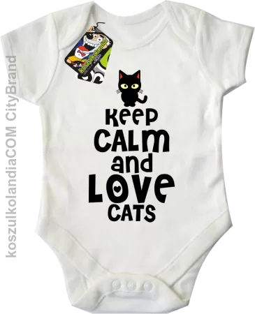 Keep calm and Love Cats Czarny Kot Filuś - Body dziecięce 