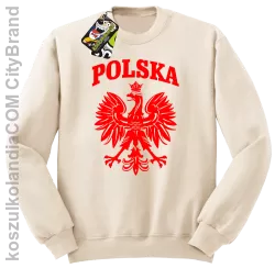 Polska - Bluza męska standard bez kaptura beżowa 