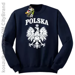 Polska - Bluza męska standard bez kaptura granat