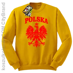 Polska - Bluza męska standard bez kaptura żółty 