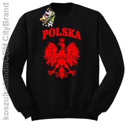 Polska - Bluza męska standard bez kaptura czarna 