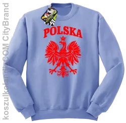 Polska - Bluza męska standard bez kaptura błękit 