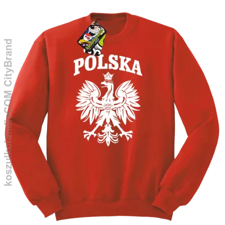 Polska - Bluza męska standard bez kaptura czerwona 