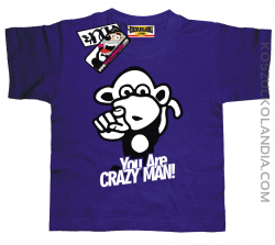 Małpka You Are Crazy Man - koszulka dziecięca - fioletowy