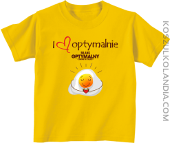 I Love Optymalnie Jajko Sadzone - koszulka dziecięca  żółta