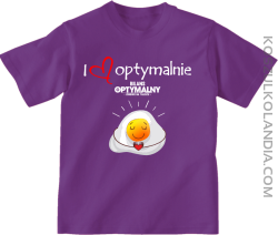 I Love Optymalnie Jajko Sadzone - koszulka dziecięca  fioletowa